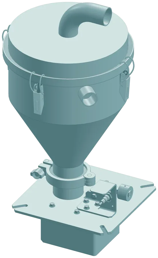 Separate vacuum loader for granules, upper suction
