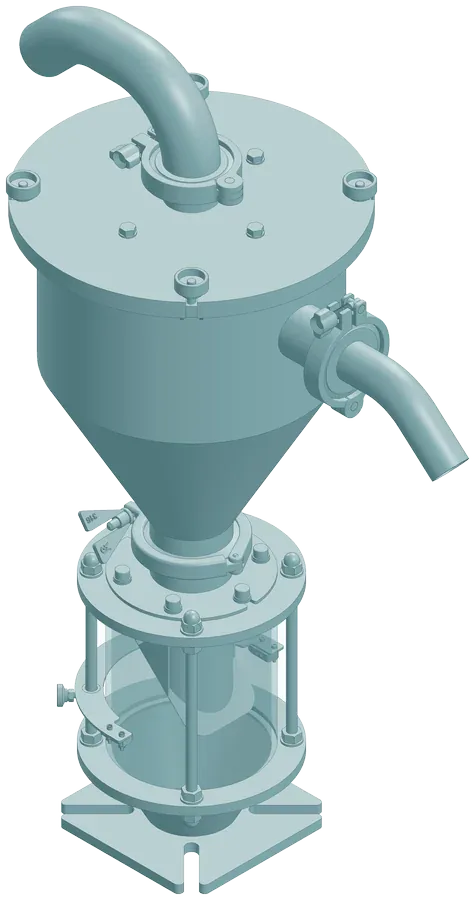 Stainless vacuum loader for food and pharma, isometric