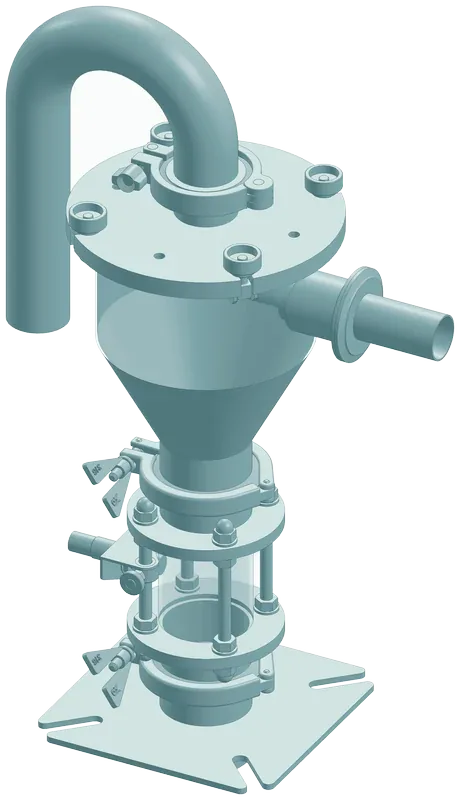 Air venturi loader, no motor at all, with bend pipe