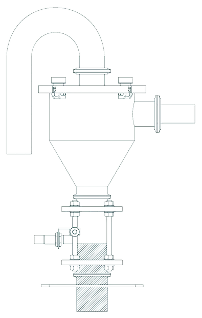 AVL receiver below the sensor, air valve open and conveying